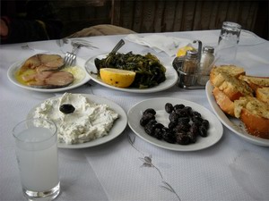 Appetizers with ouzo